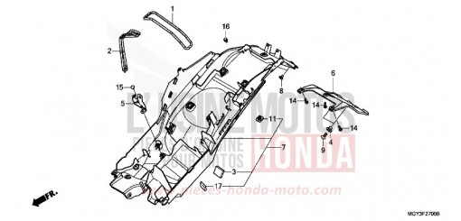 GARDE-BOUE ARRIERE VFR800XB de 2011